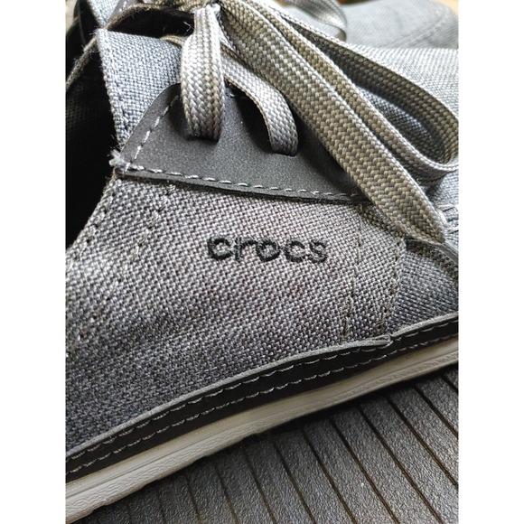 CROCS Santa Cruz Playa 204837 Gray Black Dual Comfort Lace Up Shoes Men Size 9 - Picture 4 of 8